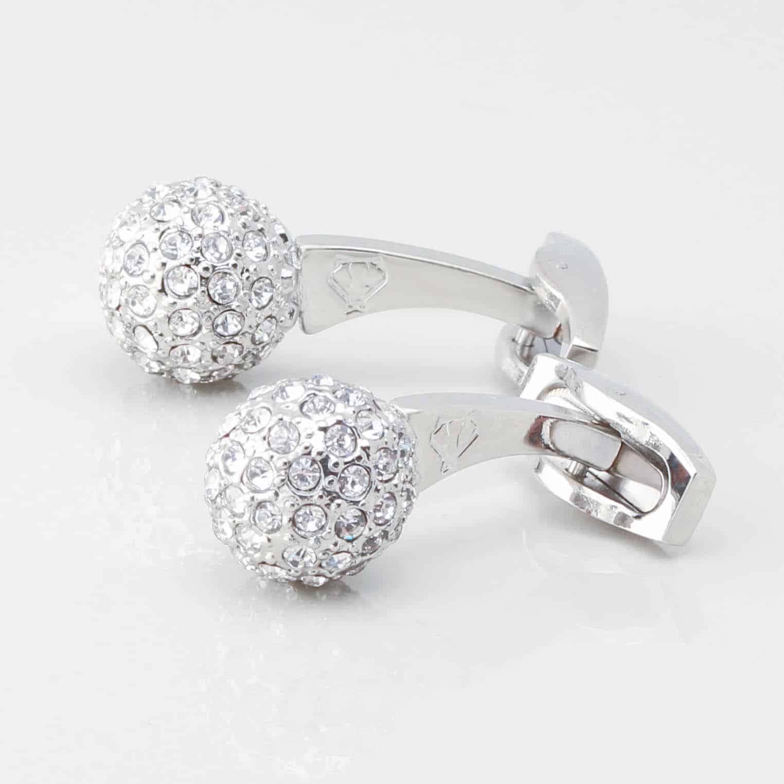 Clear Crystal Sphere Cufflinks 4410 1