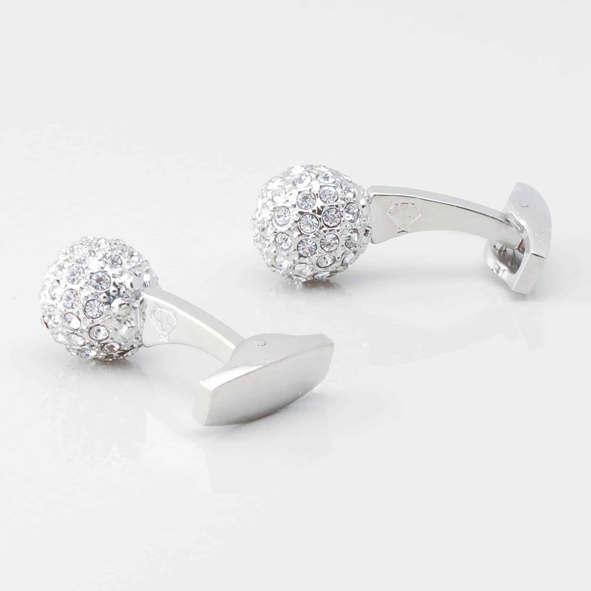Clear Crystal Sphere Cufflinks Gallery 4411 1