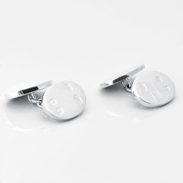 Double Sided Sterling Silver Hallmarked Oval Cufflinks