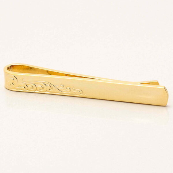 Gold Classic Motif Tie Slide