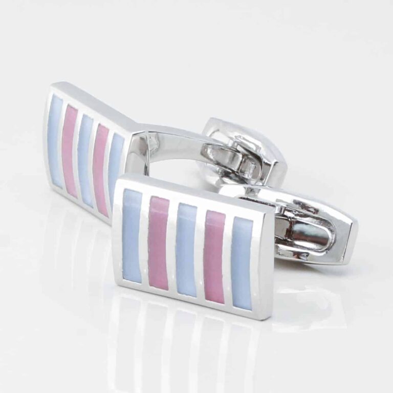 Light Blue & Pink Cats Eye Cufflinks