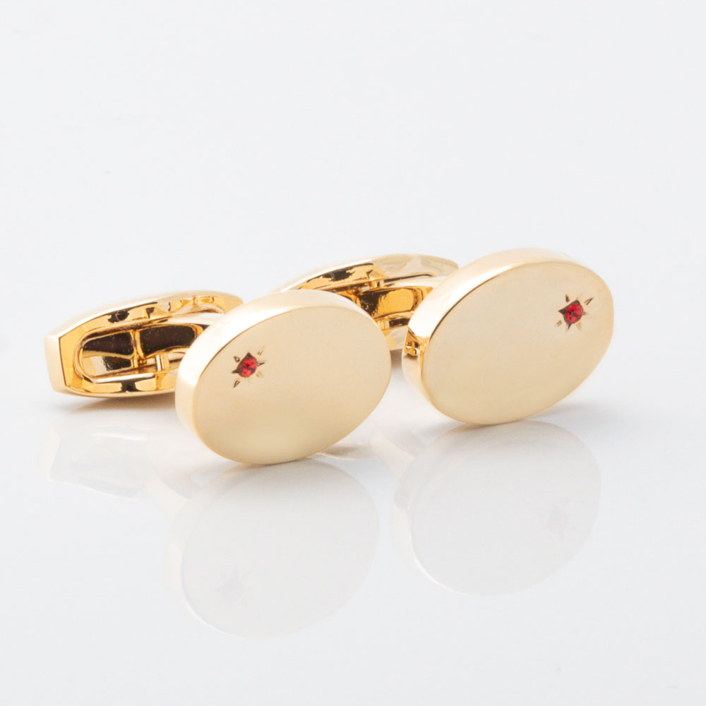 Oval Gold Ruby Cufflinks