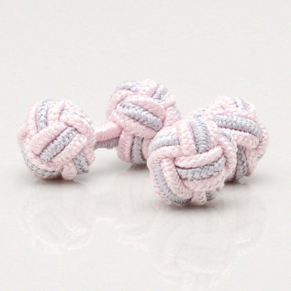 Pink & Grey Knot Cufflinks
