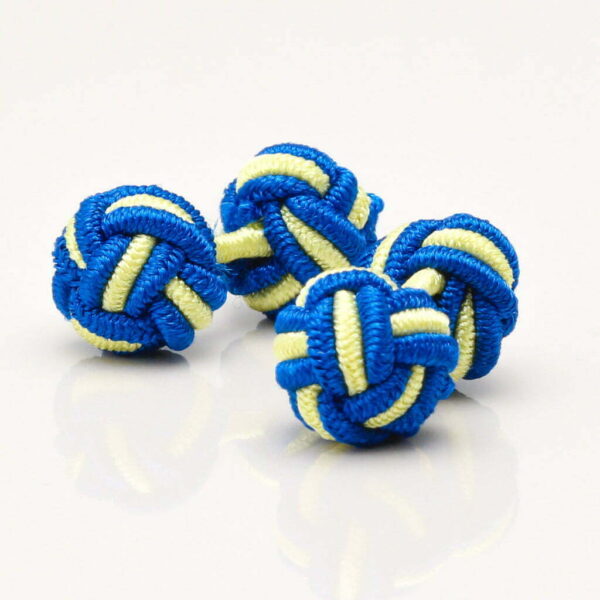 Royal Blue & Yellow Knot Cufflinks