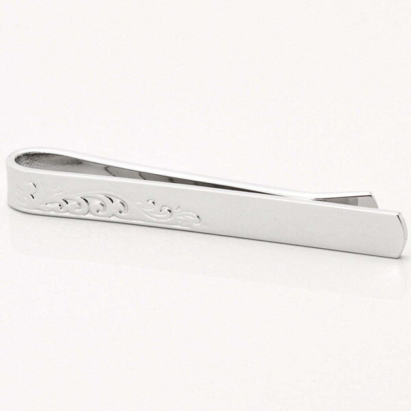 Silver Classic Motif Tie Slide