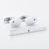 STERLING SILVER SAPPHIRE TIE BAR & CUFFLINKS SET