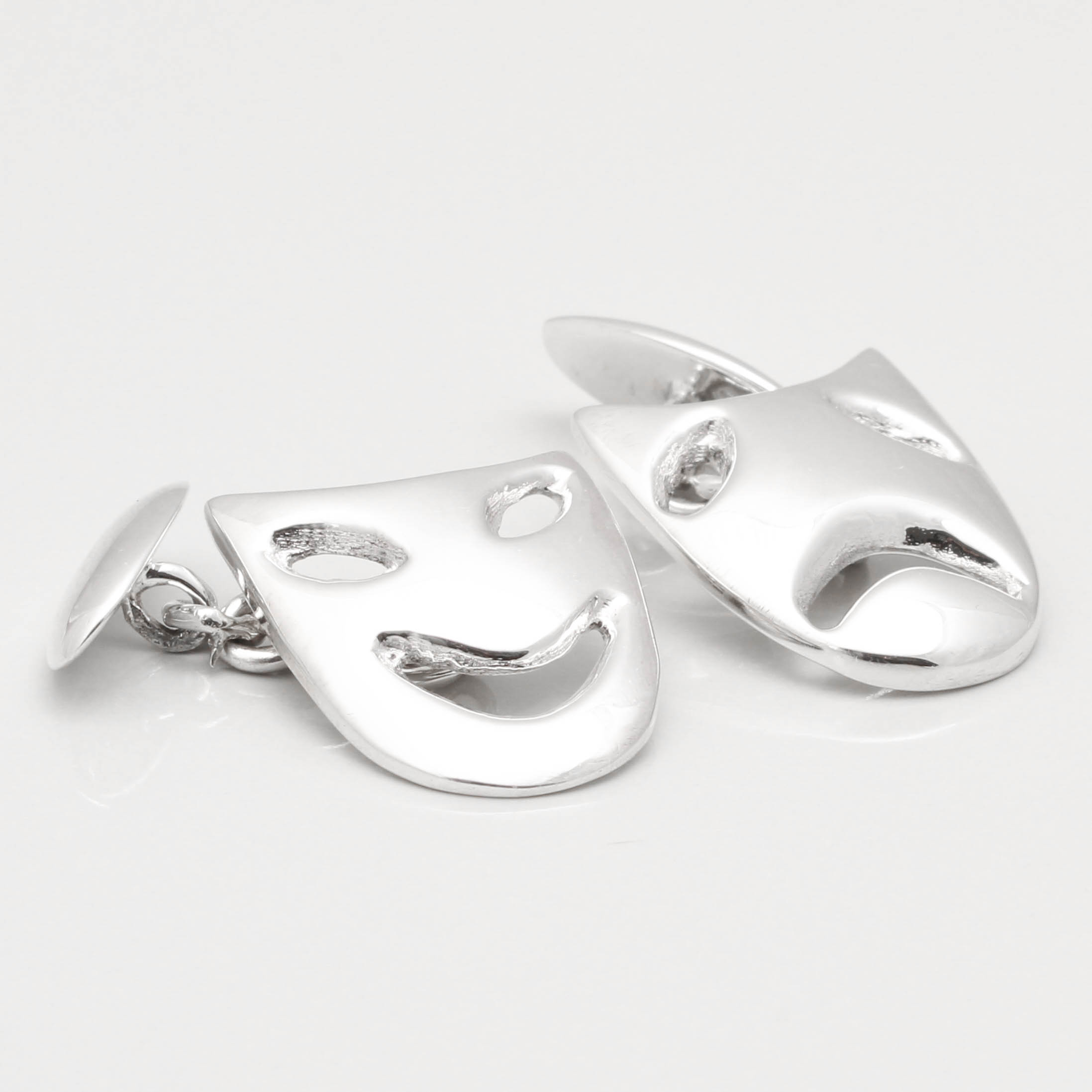 STERLING SILVER THEATRE MASK CUFFLINKS 1 of 1 3