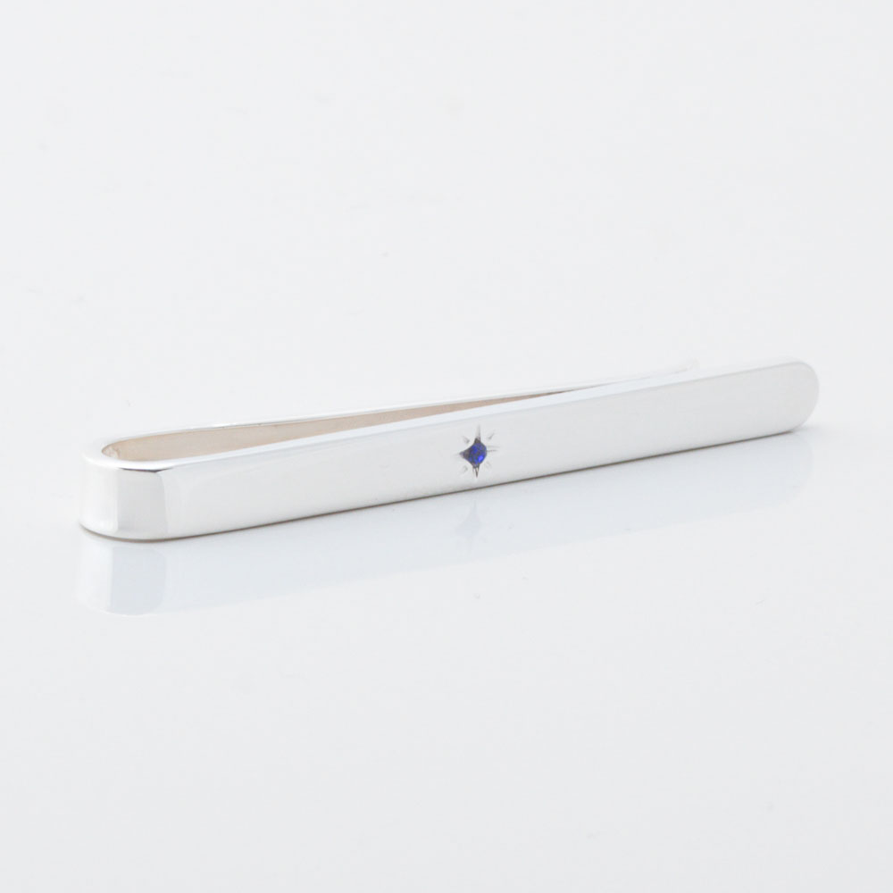 Sterling Silver Sapphire Tie Slide