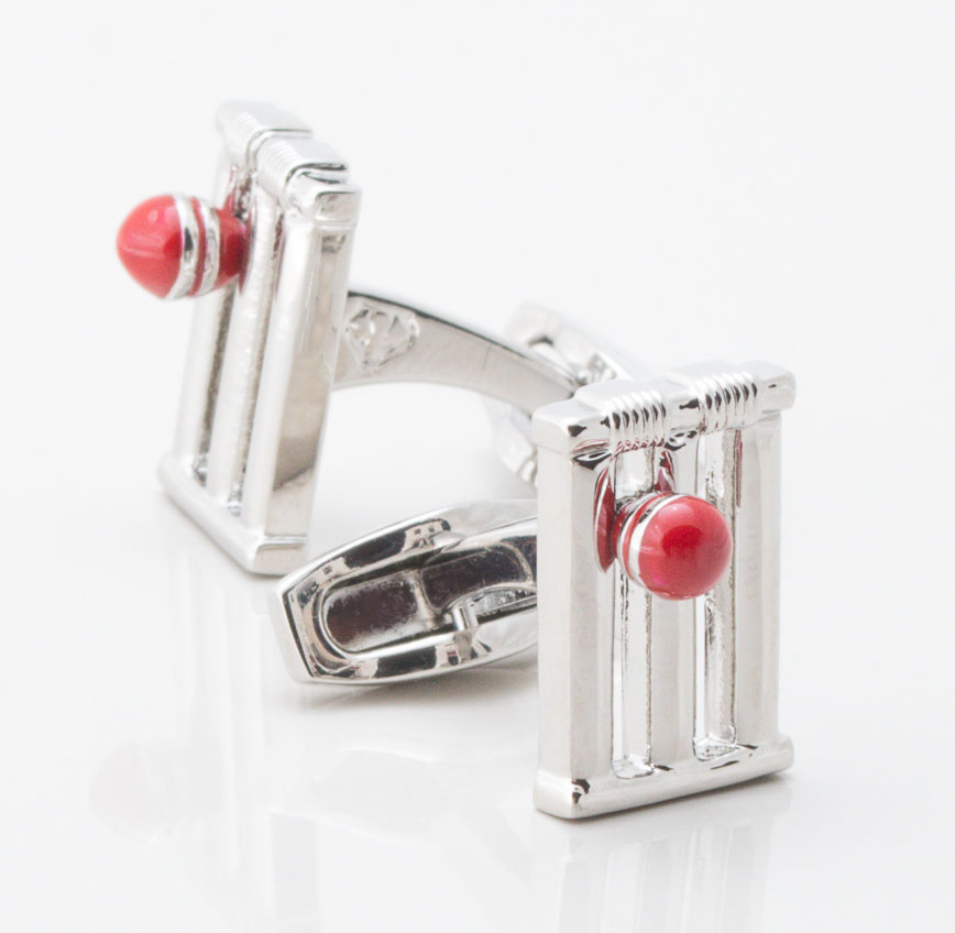 Cricket Stumps & Ball Cufflinks