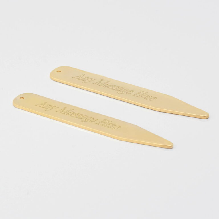 Engraved Gold Plated Collar Stiffeners