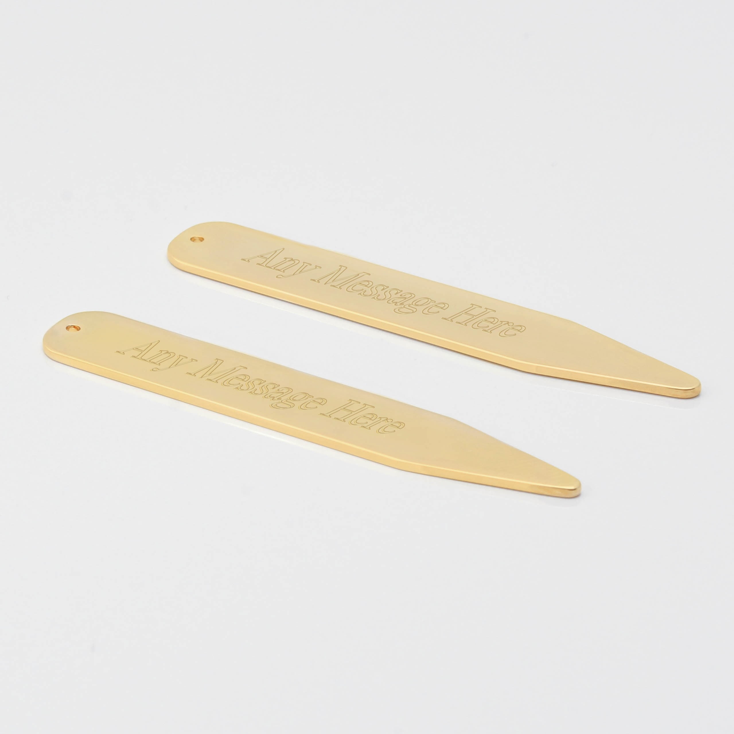 Engraved Gold Plated Collar Stiffeners