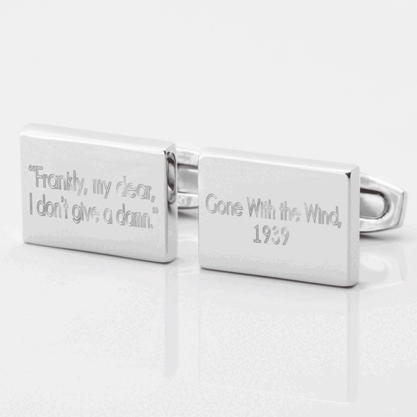 Engraved Film Quote Cufflinks