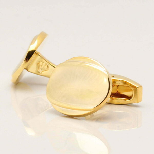 Golden Oval Curved Cufflinks