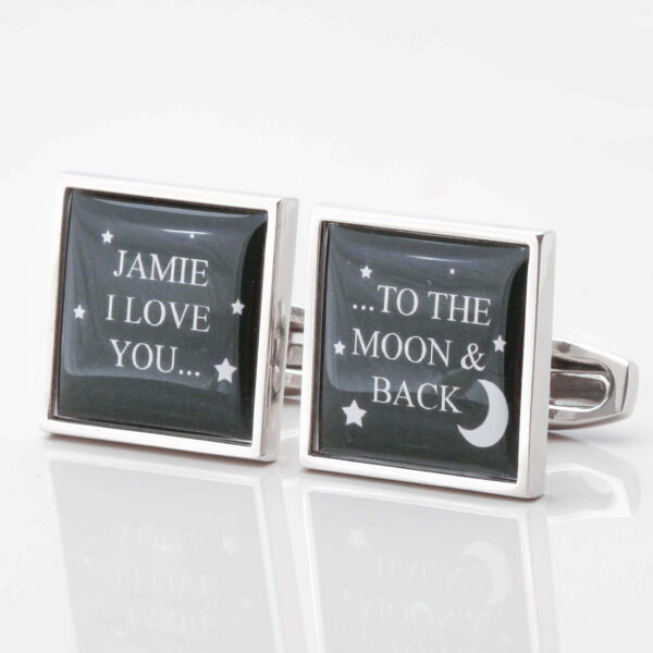 Personalised Love You To The Moon & Back Cufflinks