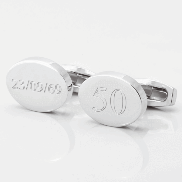 Silver Plated Age & Date Cufflinks