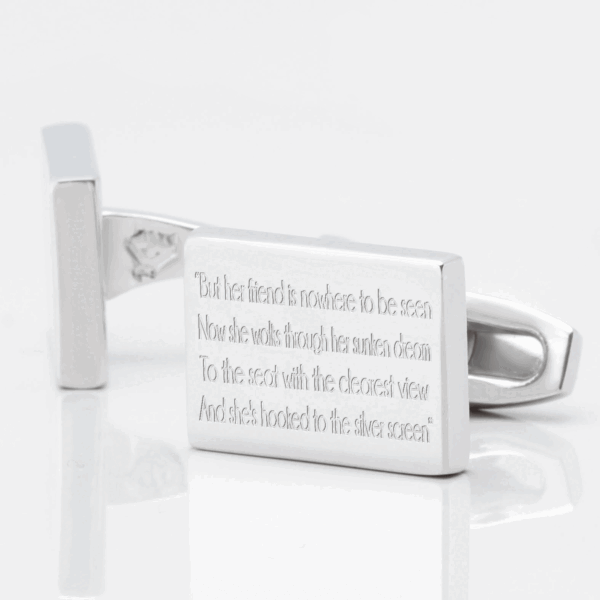 Engraved Song Lyrics Cufflinks