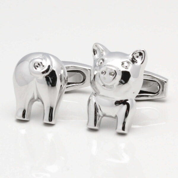 Silver Pig Cufflinks