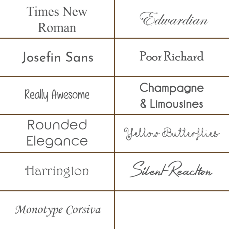 Engraving Fonts