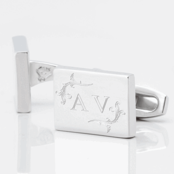 Engraved Initial with Filigree Cufflinks