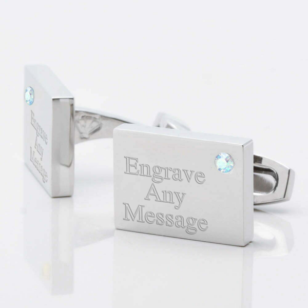 Engraved Birthstone Alexandrite Cufflinks