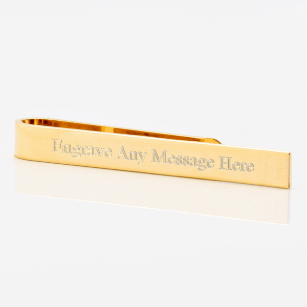 Gold Skinny Engraved Tie Slide