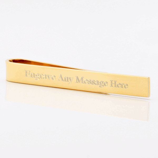Gold Slim Engraved Tie Slide