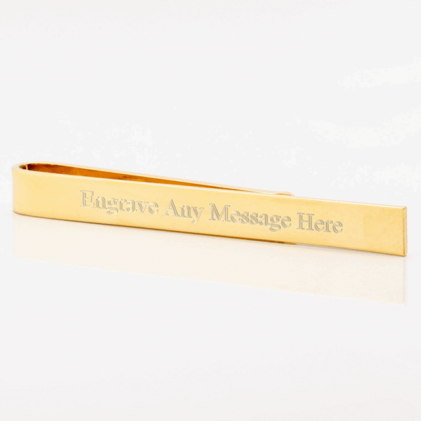 Gold Plated Engraved Tie Slide
