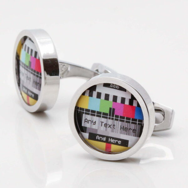 Personalised TV Test Card Cufflinks