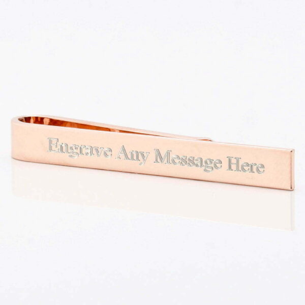 Rose Gold Skinny Engraved Tie Slide