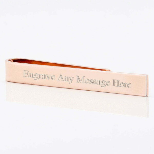Rose Gold Slim Engraved Tie Slide
