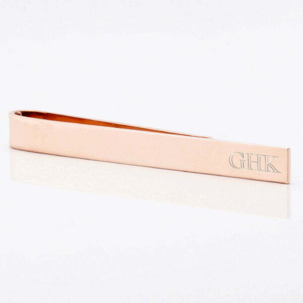 Rose Gold Plated Tie Slide Engraved Initials