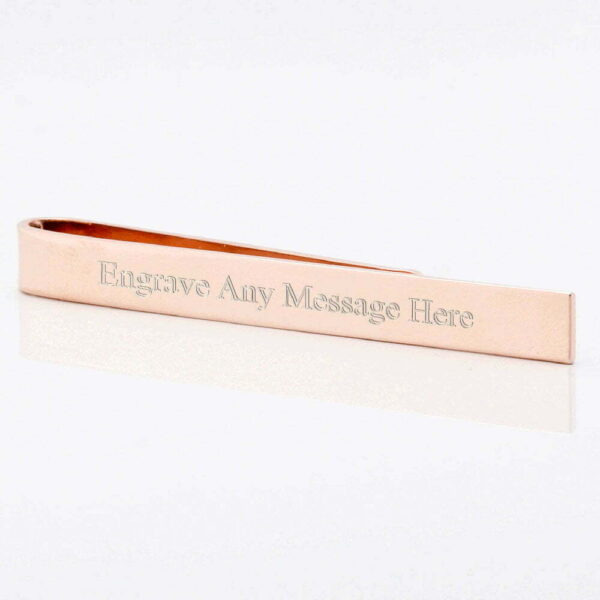 Rose Gold Plated Engraved Tie Slide