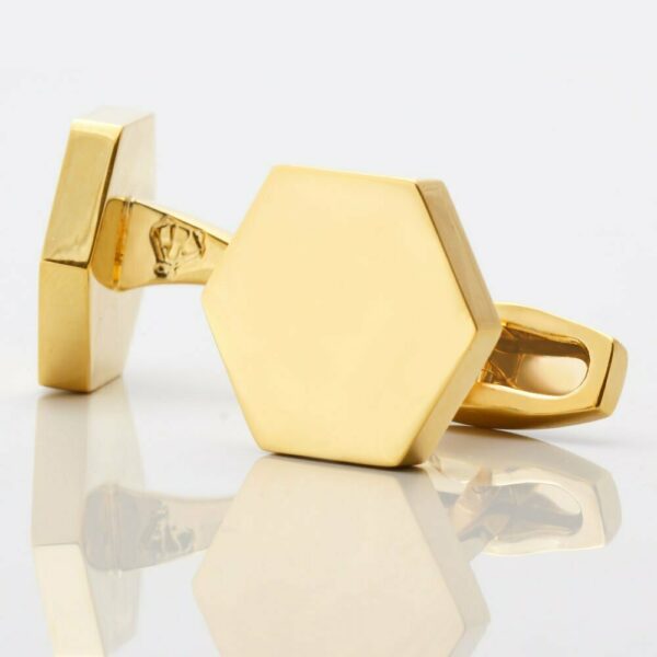 Gold Plated Hexagon Cufflinks