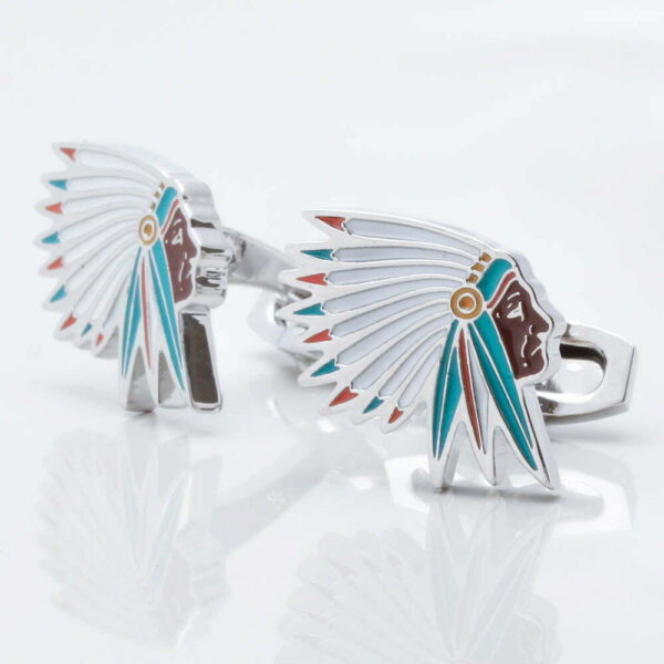 Native American Indian Chief Cufflinks