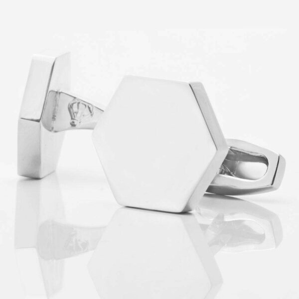 Silver Plated Hexagon Cufflinks