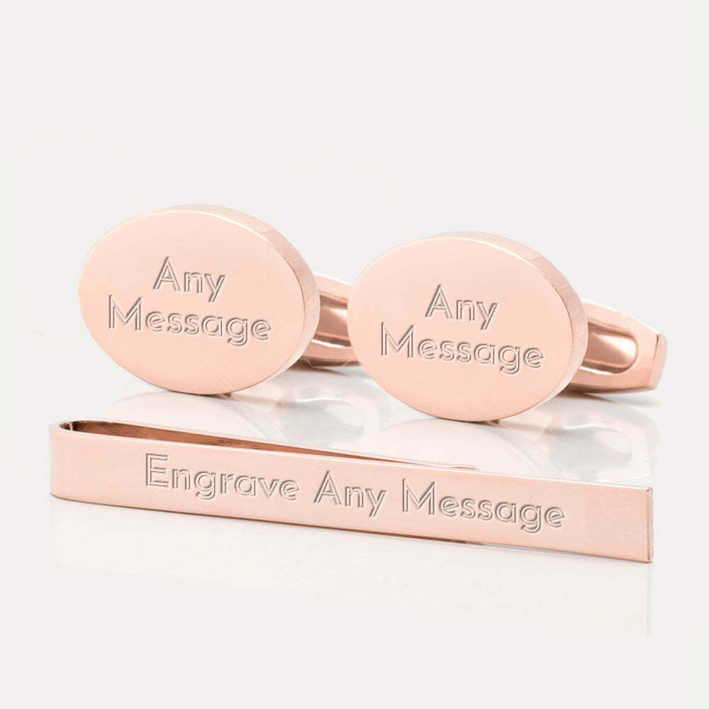 TIE BAR SETS ROSE OVAL 2