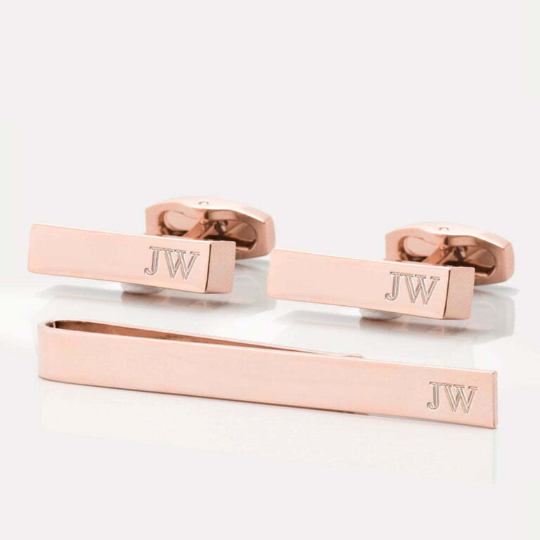 TIE BAR SETS3 rose bar init