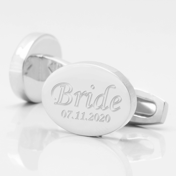 Personalised Bride & Date Engraved Cufflinks