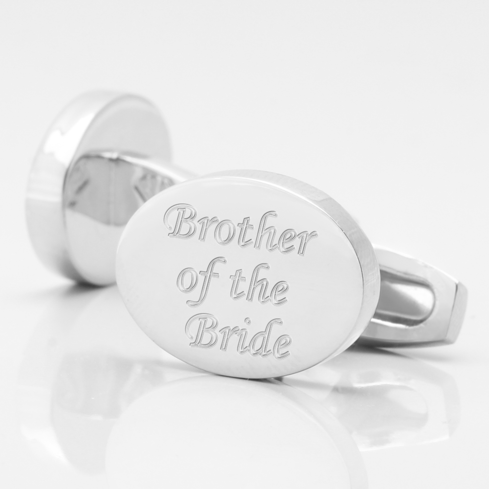 personalised brother bride silver engraved cufflinks