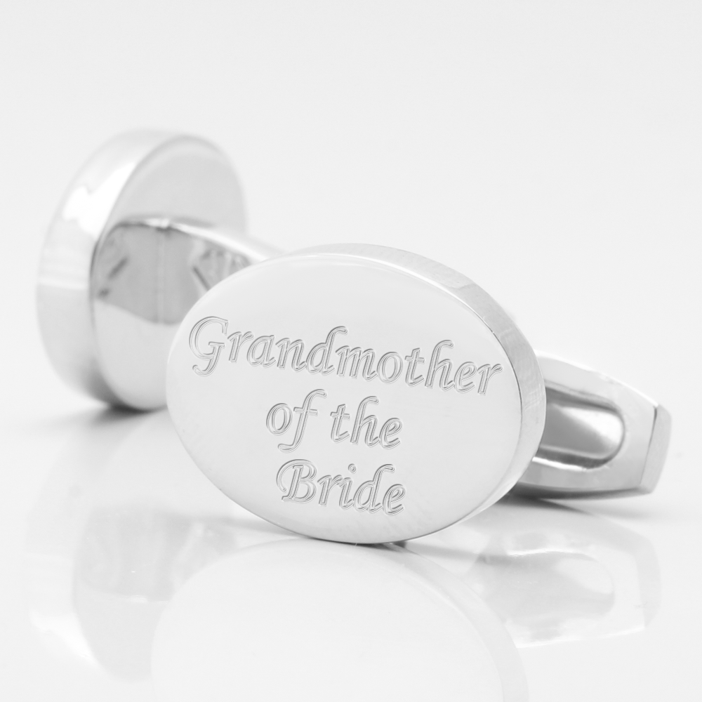 personalised grandmother bride silver engraved cufflinks