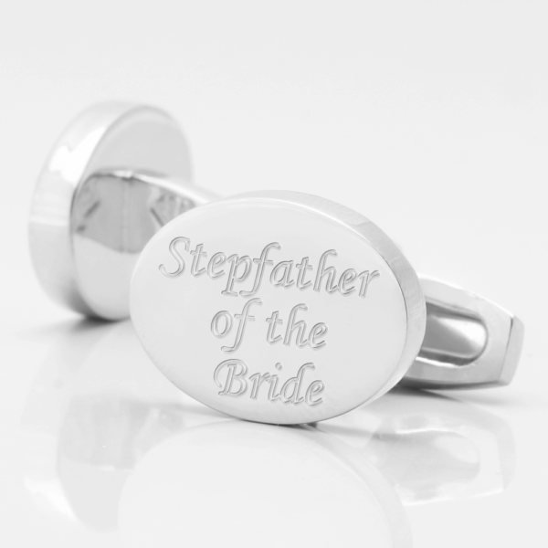 Personalised Stepfather Of The Bride Engraved Cufflinks