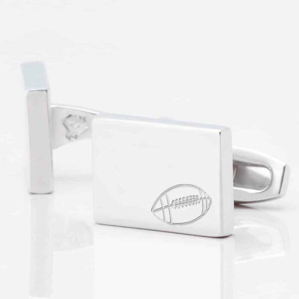 American Football Ball Engraved Cufflinks
