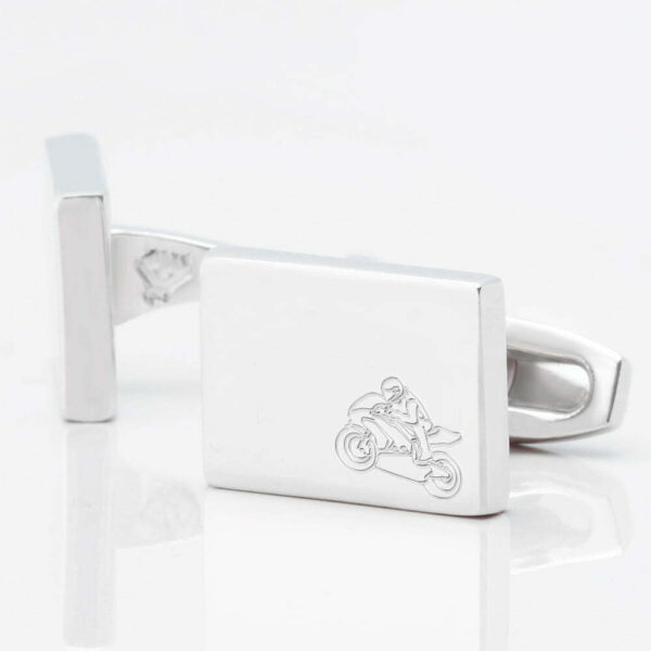 Motorbike Racing Engraved Cufflinks