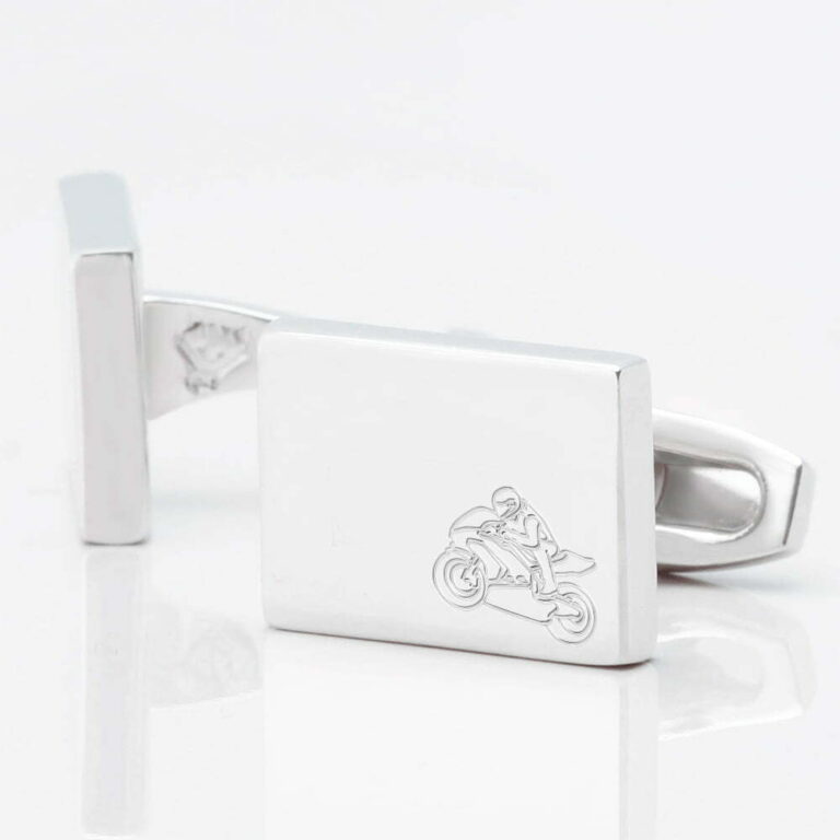 Motorbike Racing Engraved Cufflinks