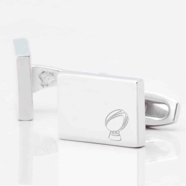 Rugby Ball Engraved Cufflinks