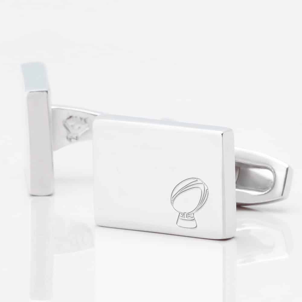 Rugby Ball Rectangle Silver 1