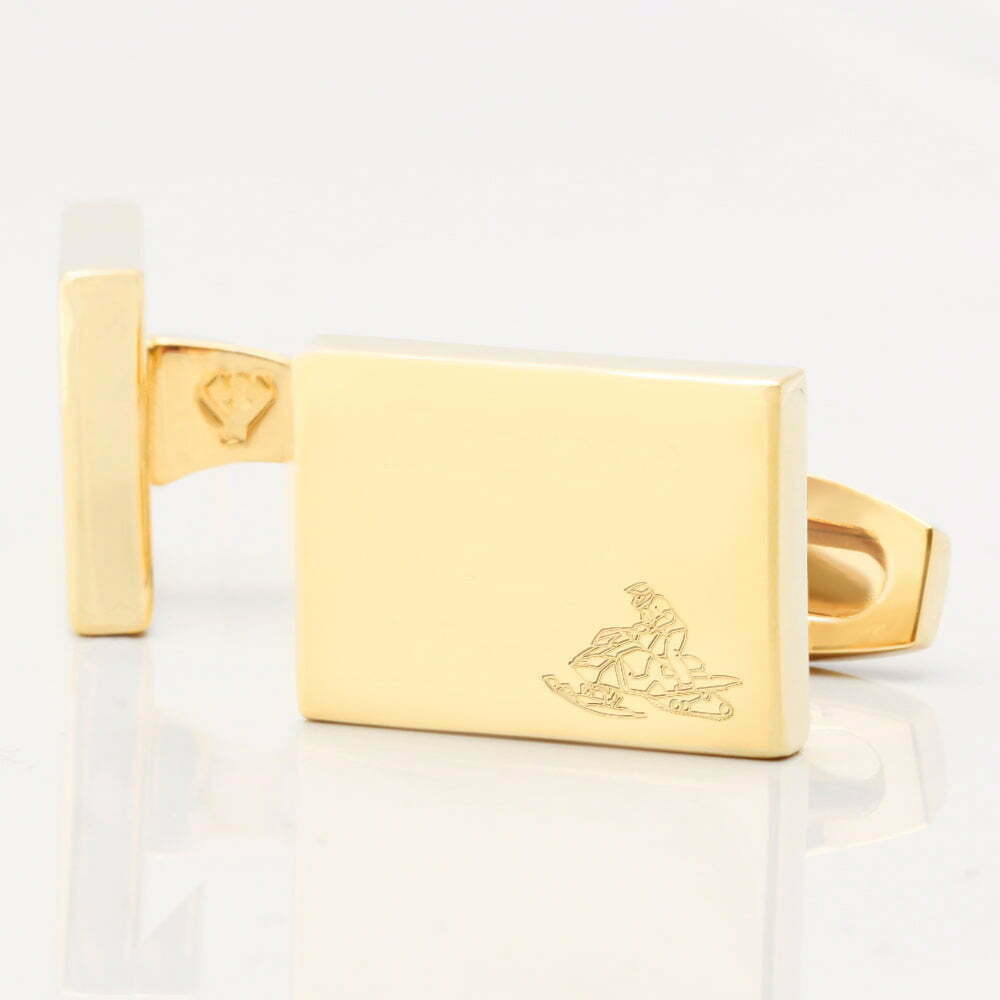 Snowmobile Rectangle Gold