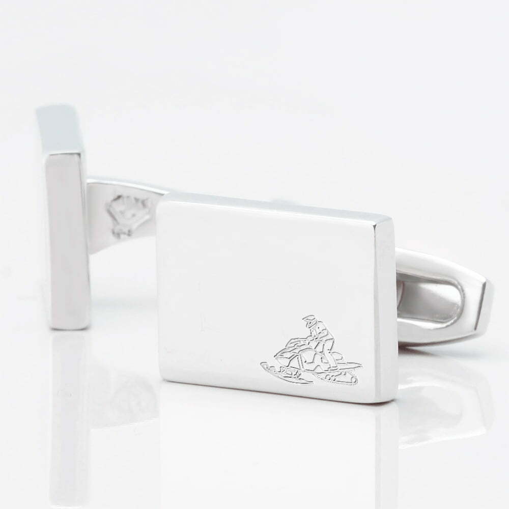Snowmobile Rectangle Silver