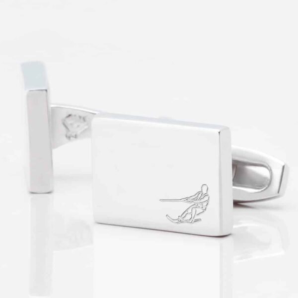 Water Skiing Engraved Cufflinks