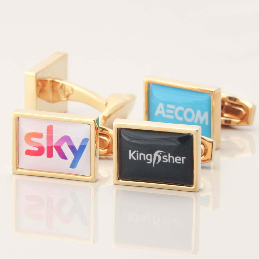Gold Rectangular Logo Cufflinks 1 of 1 1